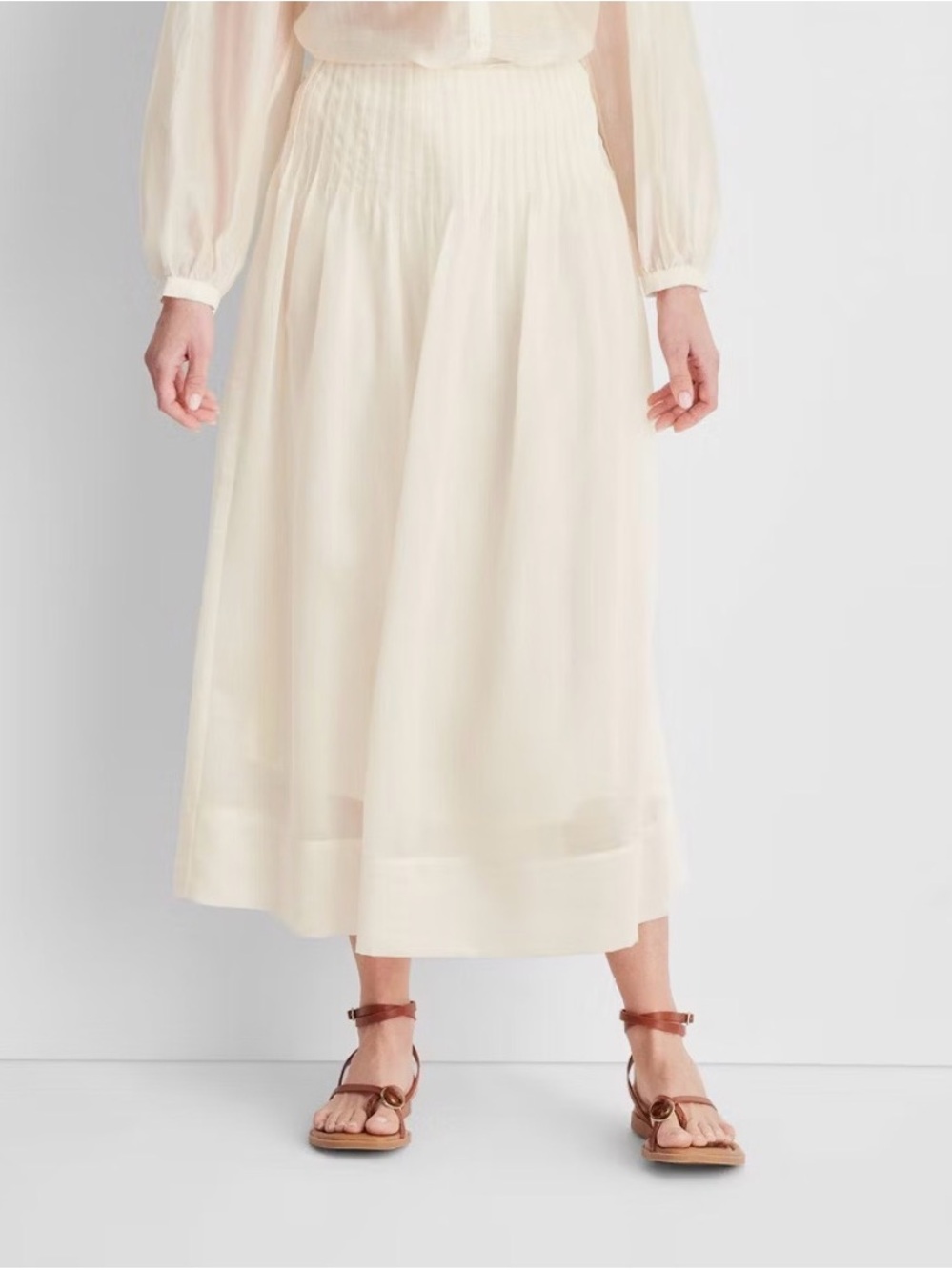 Future Collective Drop Waist Pleated Midi Skirt | Size 10
